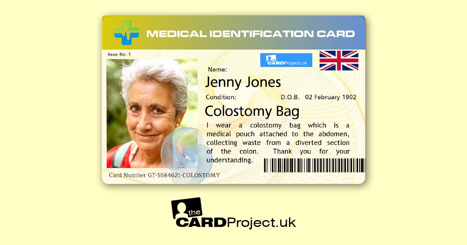 Colostomy Bag Premium Medical ID Card (FRONT)
